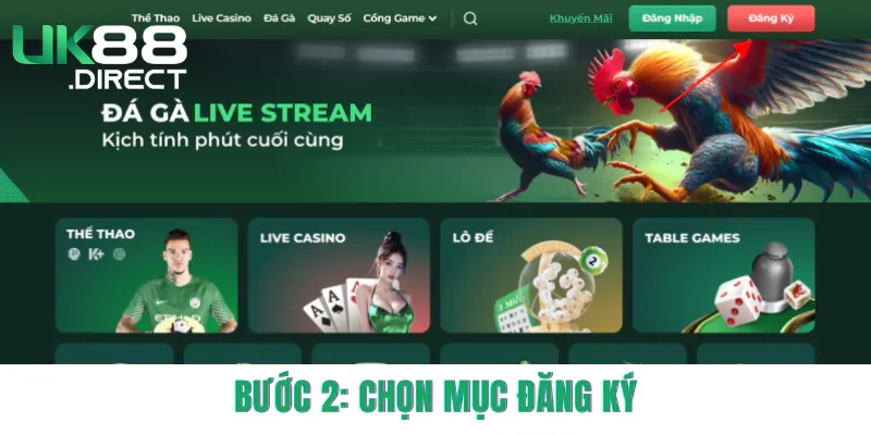 Bước 2: Chọn mục Đăng ký